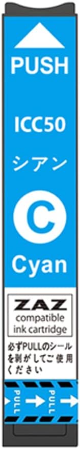樂天商城 - ICC50 シアン単品 1本 互換インクカートリッジ 1個 ZAZ ICチップ付き 残量表示可能 インクタンク 1本 1個 バラ売り