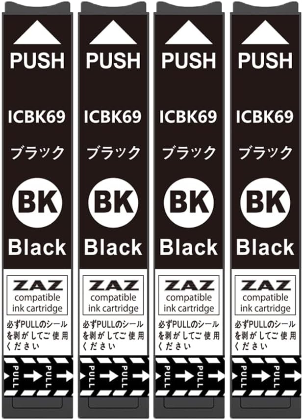 樂天商城 - ICBK69L ブラック 4個セット [増量] 汎用 互換インクカートリッジ ICチップ付き IC69系 IC69シリーズ IC4CL69対応