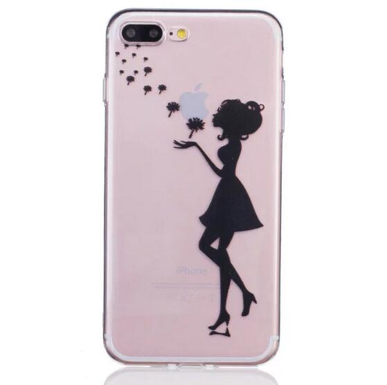 iPhone7Plus ケース iPhone8Plus ケース ソフトケース ケース カバー ダンサー 踊り子 影絵 シルエット 女の子 女性