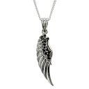 ペンダント トップ フェザー クロス ブラック キュービックジルコニア CZ シルバー925 silver アクセサリー トップのみ シアーズ Sears 誕生...