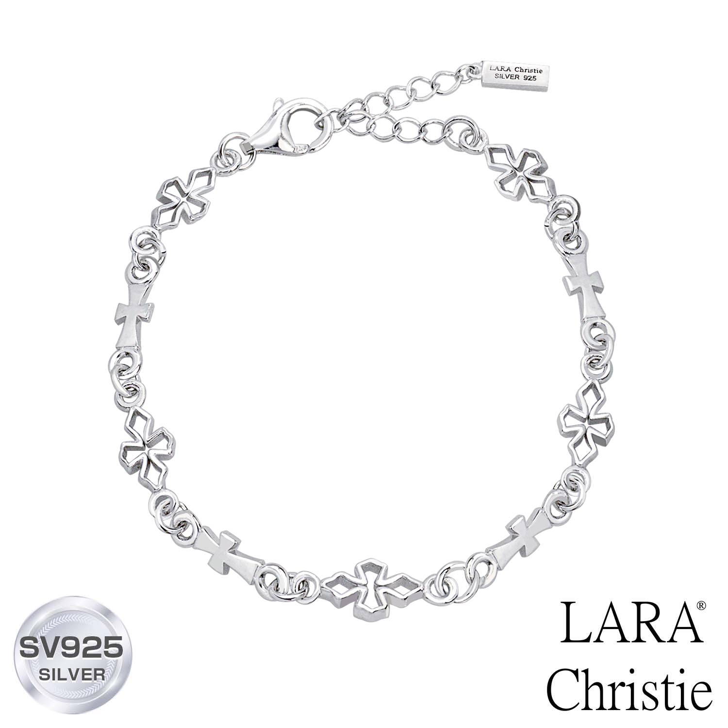 【ポイント10倍 お買い物マラソン】 ブレスレット レディース　LARA Christie (ララクリスティー)テンプル クロス ブレスレット [ WHITE Label ] シルバー ブレス レディース 誕生日プレゼント