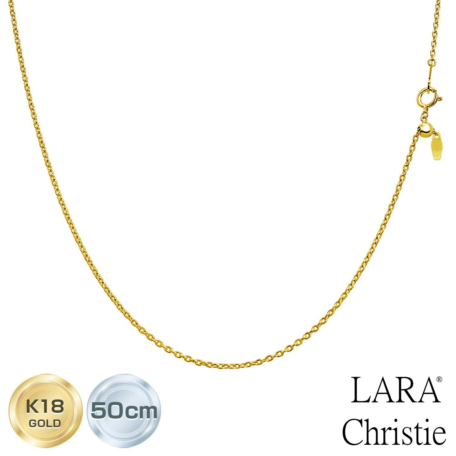 【最大3千円OFFクーポン|ブラックフライデー】ゴールド チェーン ネックレス レディース メンズ 18金 K18 丸小豆0.45φ 幅 約 1.5mm スライ...