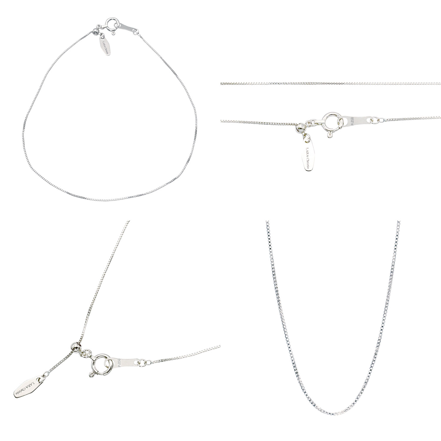 【スーパーSALE｜全品ポイント15倍＆最大50％オフ】ブレスレット レディース チェーン プラチナ ゴールド PT850 18金 k18 ベネチアン 幅 0.8mm 長さ 18cm lb97-0001 LARA Christie ララクリスティー 誕生日プレゼント