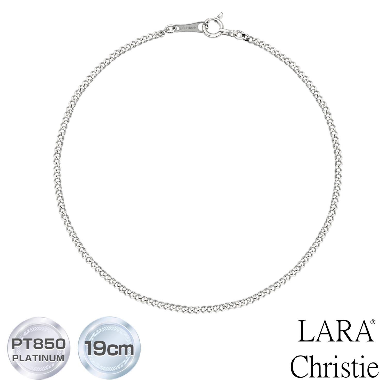 ブレスレット チェーン レディース メンズ プラチナ PT850 喜平チェーン 幅1.6mm 19cm lb97-0014-pt-19 LARA Christi...