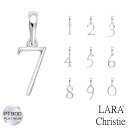ネックレス ペンダントトップ ナンバー チャーム プラチナ お守りジュエリー 重ね付け 華奢 数字 1 2 3 4 5 6 7 8 9 0 LARA Christie ララクリスティー 誕生日プレゼント