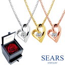 ネックレス レディース オープンハート 大粒 キュービックジルコニア ネックレス プリザーブドフラワーBOXセット Sears (シアーズ) 女性 誕生日プレゼ...
