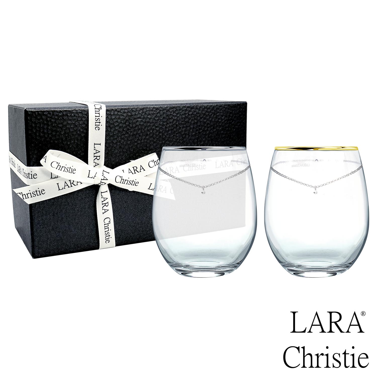 【ポイント10倍 お買い物マラソン】 ペアグラス 結婚祝い プラチナ 縁巻き グラス タンブラー セット LARA Christie ララクリスティー ギフトセット ペア カップル