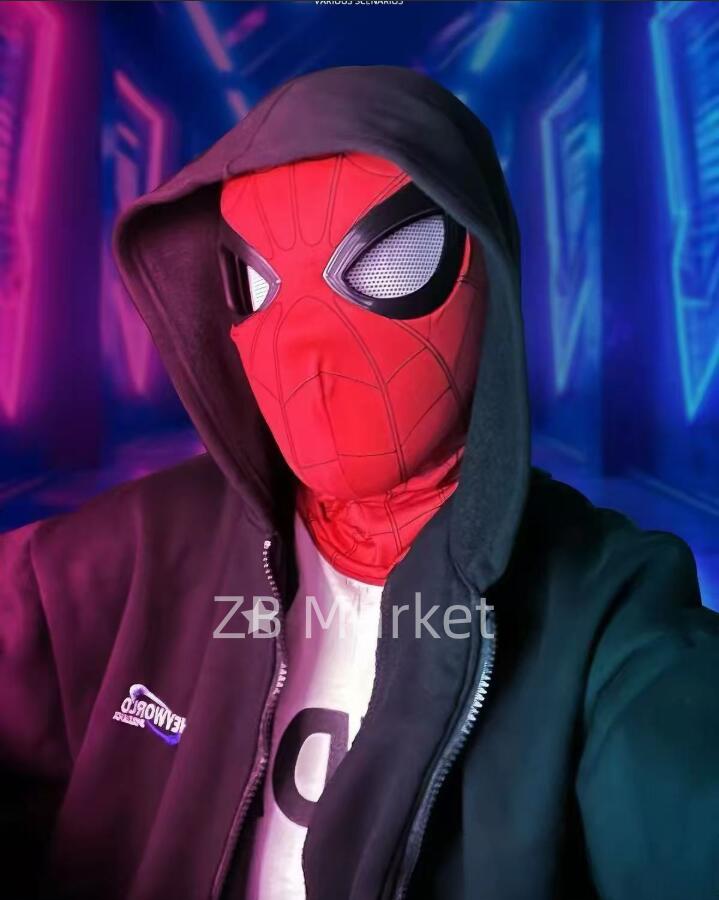 스파이더맨 마스크 spiderman mask 어메이징 스파이더맨 코스프레 3D 형상 조작 눈 가동 탄성 통기성 재질 남녀 모두