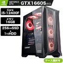 デスクトップpc ゲーミングpc 新品 フォートナイト 第12世代【core i5 12400F / GTX 1660S / メモリ16GB / SSD 256GB HDD 1TB / Windows10 Home】ゲーミングパソコン デスクトップ PC gameing ファン 赤 デスクトップパソコン BTOパソコン pubg 初心者向けモデル 1年保証