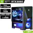 ゲーミングpc ゲーミングパソコン 新品 初期設定済み RTX3060 Core i7-12700F メモリ16GB 256SSD 1TBHDD 増設可 Win10/11 BTOパソコン eスポーツ 高FPS ゲーミング pubg フォートナイト 黒い砂漠 オーバーウォッチ モンスターハンターワールド 自作 PC 快適 在宅勤務 子供