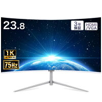 23.8型 曲面 湾曲率2800R フルHD 超薄型 HDMI対応 VGA対応 75HZ 2ms応答 MVAパネル フレームレス 178°広視野角 省スペース 液晶モニター モニター ディスプレイ D-sub対応 テレワーク 取立簡単 ブルーライトカット PS4 XBOX Switch 75x75壁掛け対応 アーム対応 3年保証