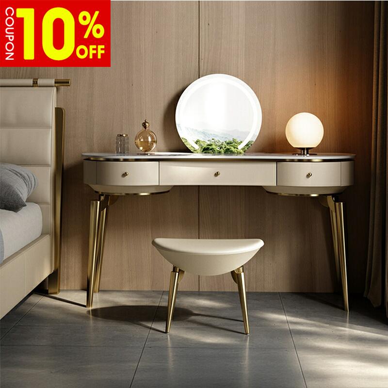 One-Mirror Dressers - 【10%クーポン有】ドレッサー 化粧台 セラミック 高級感 おしゃれ PCデスク オフィスデスク デスク 机 勉強机 学習デスク 勉強デスク 収納 引出 ワークデスク 大型 幅100/120/138cm ステンレス製脚 重厚感 安定感 しっかり 受注生産