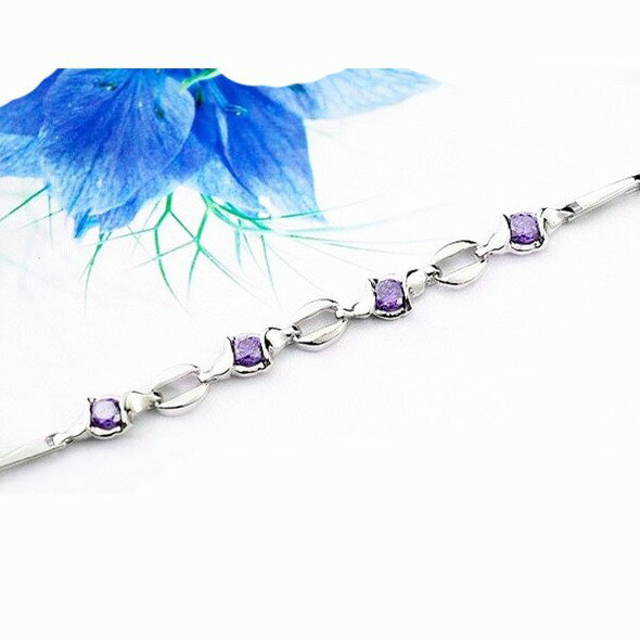 Cubic Zirconia - 【シルバー ブレスレット】キュービックジルコニア・シルバーブレスレット【シルバ- ブレス SILVER Bracelet】【メール便送料無料】