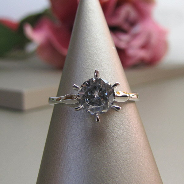 Zircon - プレゼント贈り物に最適！プラチナコーティングされた指輪！キラキラ♪シルバー925・ジルコン・リング【メール便送料無料】