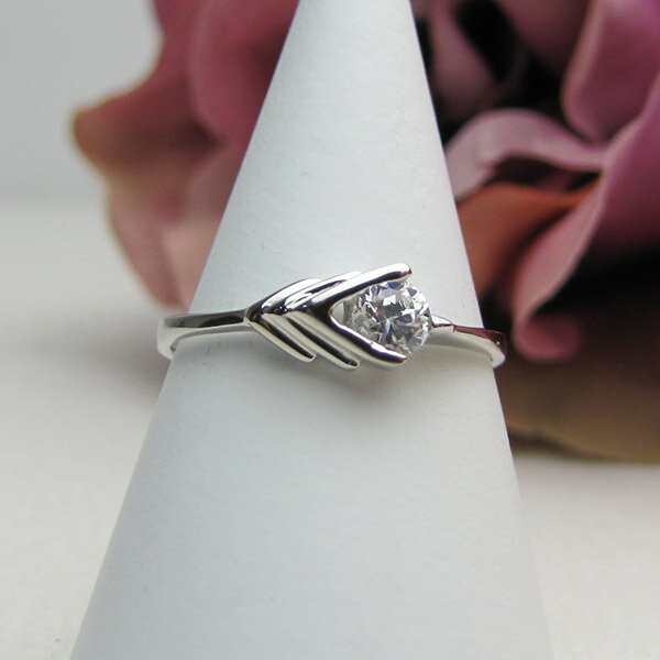 锆石 - プレゼント贈り物に最適！プラチナコーティングされた指輪！キラキラ♪シルバー925・ジルコン・リング【メール便送料無料】