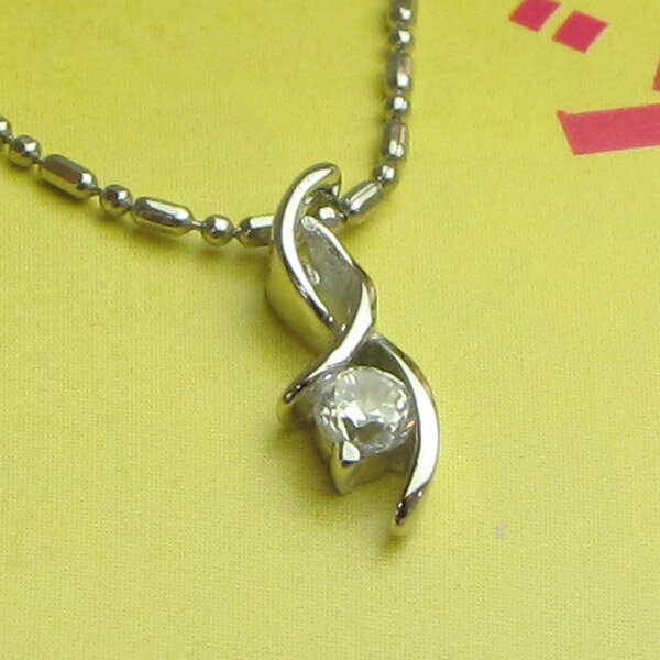 Rakuten - ジルコニア・シルバーペンダント【シルバー ペンダント 首飾り SILVER Necklace】【ネコポス便送料無料】【シルバー925チェーン付き】