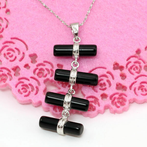 Rakuten - ブラックオニキス・シルバーペンダント【シルバー ペンダント 首飾り SILVER Necklace】【ネコポス便送料無料】【シルバー925チェーン付き】