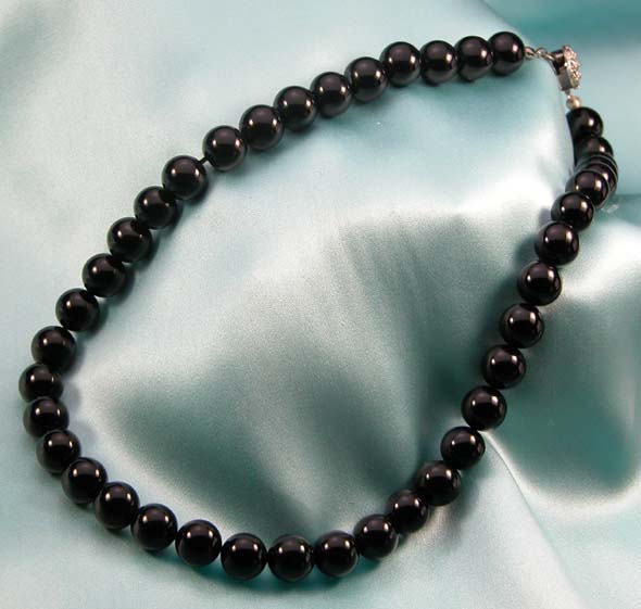 ブラックオニキス10mm丸玉ネックレス【オーダーメイド・ネックレス】【送料無料】