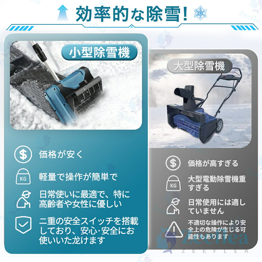 【2026最新登場 】電動除雪機 除雪機 充電式 コードレス除雪機 雪かき 電動 スコップ 家庭用 除雪幅35cm 高さは20cm 距離8M マキタバッテリー互換 除雪器具 電動除雪スコップ ショベル 小型 シャベル 軽量 便利 スコップ 雪飛ばし 除雪用具 簡単 投雪 女性 駐車場 PSE取得
