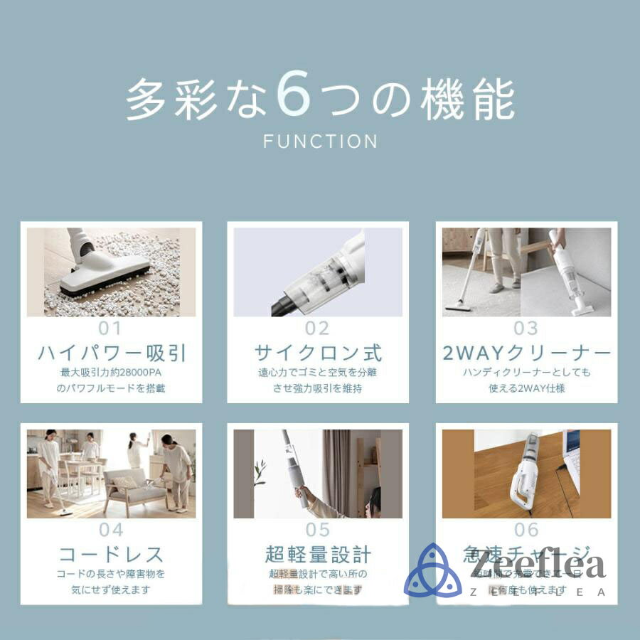 【楽天1位】掃除機 コードレス ハンディクリーナー 車用 充電式 28000pa 強力吸引 ...