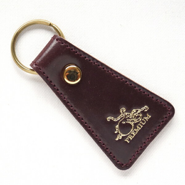 革蛸謹製 台形キーリング コードバン バーガンディ