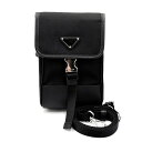 プラダ PRADA ショルダーバッグ フォンケース 2ZH109 ブラック ナイロン 中古Aランク レディース メンズ 肩掛け 斜めがけ スマホポーチ スマホシ...