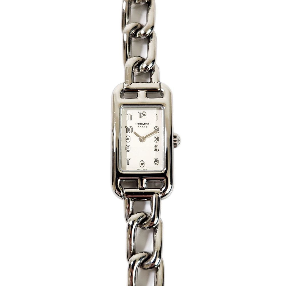 セリエ エルメス HERMES ナンタケット シルバー文字盤 SS NA2.110 クォーツ レディース ステンレススティール 電池式 時計 腕時計