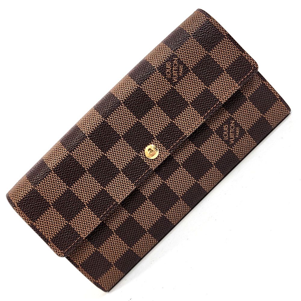 ルイヴィトン ダミエ 財布（レディース） ルイヴィトン LOUISVUITTON 二つ折り長財布 ダミエ エベヌ ポルトフォイユ サラ N61734 財布 長財布 ロングウォレット ブラウン