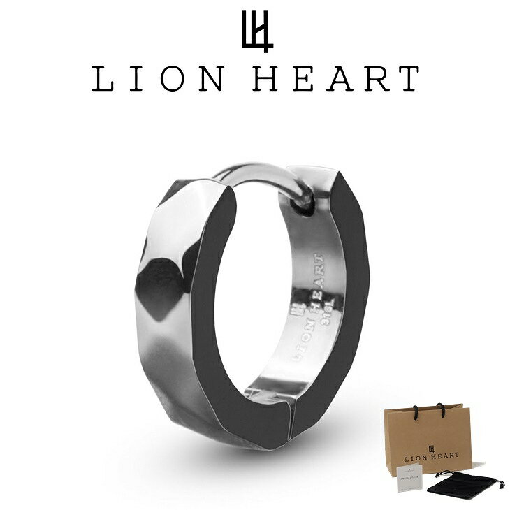 ライオンハート ピアス メンズ <WEB限定> カッティング フープピアス ピアス サージカルステンレス 316L LH-1 LH-03EA037 LION HEART ステンレス アレルギーフリー メンズピアス 片耳用 1点売り クリスマス 誕生日 彼氏 ブランド 人気 ランキング