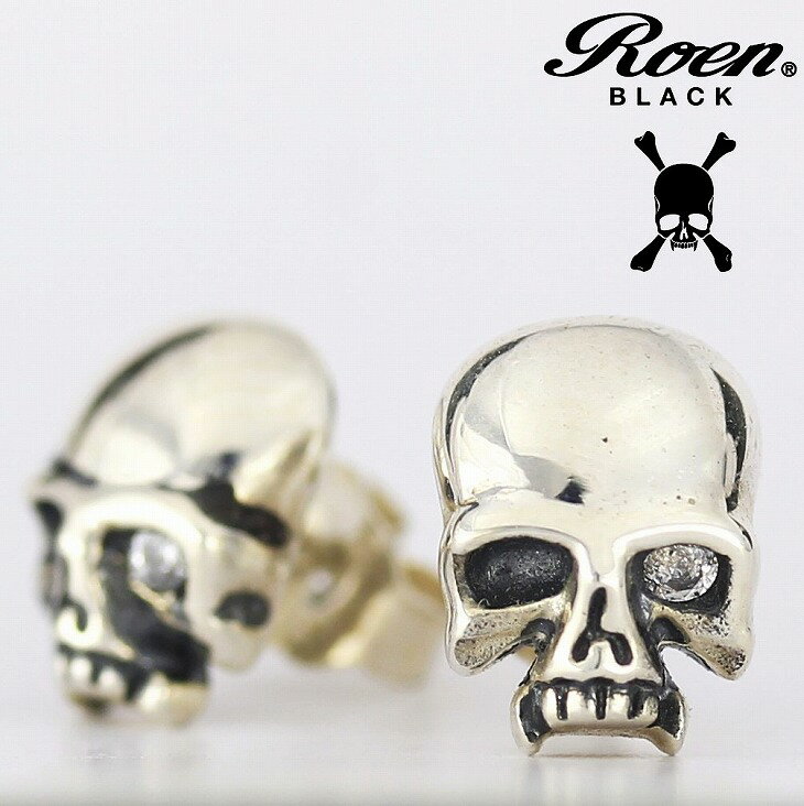 RoenBLACK ロエン ピアス ブラック アクセサリー シルバー925 スカルピアス RO-102