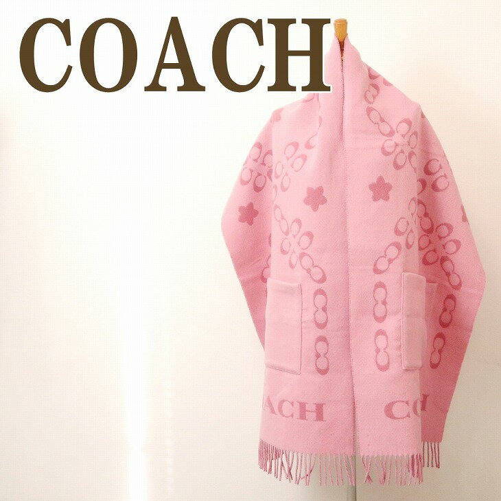 コーチ マフラー（レディース） コーチ COACH マフラー レディース 花 フローラル ウール ポケット 大判 ピンク 4628OUS ブランド 人気