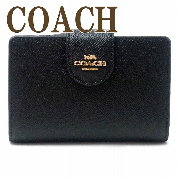 コーチ COACH 財布 二つ折り財布 レディース ロゴ ブラック 黒 6390IMBLK ブランド 人気