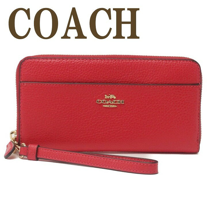 コーチ COACH 財布 レディース 長財布 ロゴ ストラップ ラウンドファスナー 6643IMORP ブランド 人気