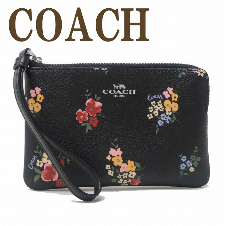 コーチ コーチ COACH ポーチ ハンドポーチ リストレット クラッチ 財布 ハンドバッグ レディース 花 ブラック 黒 7248SVA47 【ネコポス】 ブランド 人気