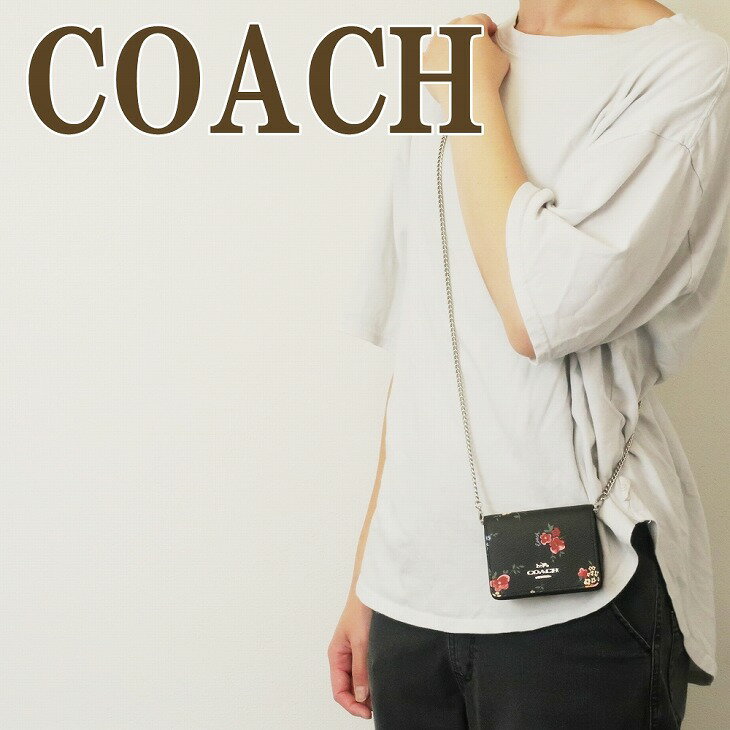 コーチ COACH 財布 レディース コインケース カードケース 小銭入れ 花 チェーン ブラック 黒 C0060SVA47 【ネコポス】 ブランド 人気