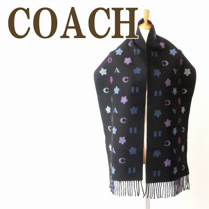 コーチ COACH マフラー レディース 花 フローラル ウール ブラック 黒 4623LPP ブランド 人気