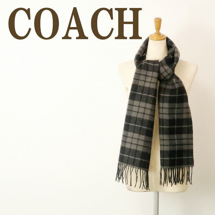 コーチ COACH マフラー メンズ ストール カシミヤ混 男女兼用 レディース チェック ホースキャリッジ リバーシブル 4624BLK ブランド 人気