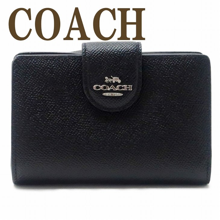 コーチ COACH 財布 二つ折り財布 レディース ロゴ ブラック 黒 6390SVDTV ブランド 人気