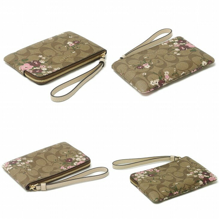 コーチ COACH ポーチ ハンドポーチ リストレット クラッチ 財布 ハンドバッグ 花 ...