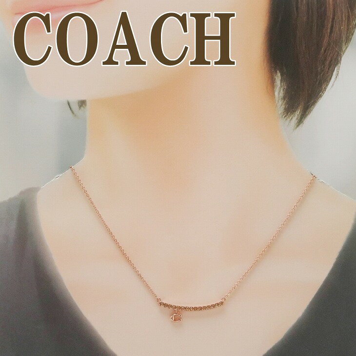 コーチ COACH ネックレス レディース チェーン ペンダント アクセサリー Cロゴ ラインストーン 91431RGD 【ネコポス】 ブランド 人気