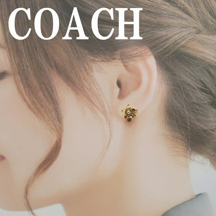 コーチ COACH ピアス ラインストーン ワイルドフラワー 花 ピンク フローラル C6298GLD 【ネコポス】 ブランド 人気