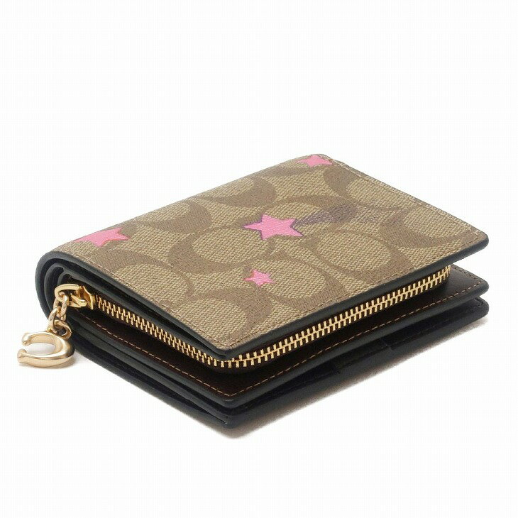 コーチ COACH 財布 レディース 二つ折り財布 ピンク 星 スター C7295IME7V ブラン...
