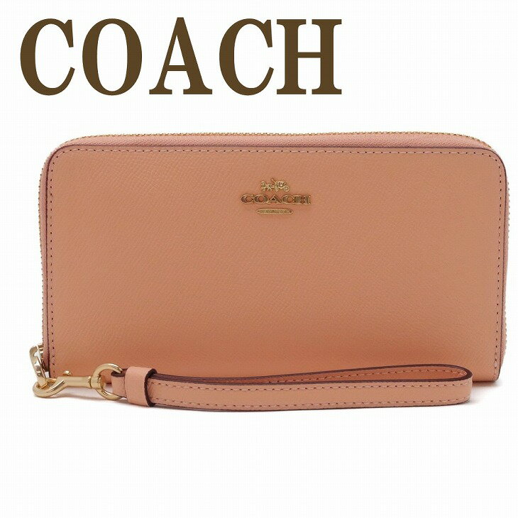 コーチ COACH 財布 レディース 長財布 ストラップ ラウンドファスナー ピンク ロゴ C3441IMS9W ブランド 人気