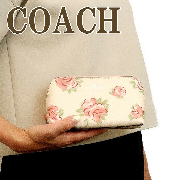 コーチ COACH ポーチ コスメポーチ 化粧ポーチ 花柄 レザー 67508SVOE7 ブランド 人気