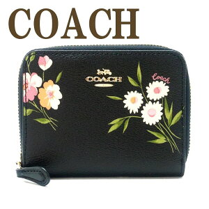 コーチ 財布 COACH 二つ折り 財布 レディース 花柄 ブラック 73017IMDB9 ブランド 人気