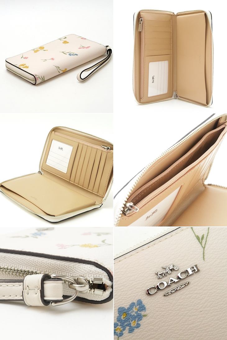 コーチ COACH 財布 レディース 長財布 花柄 ラウンドファスナー iPhoneケース 7333...