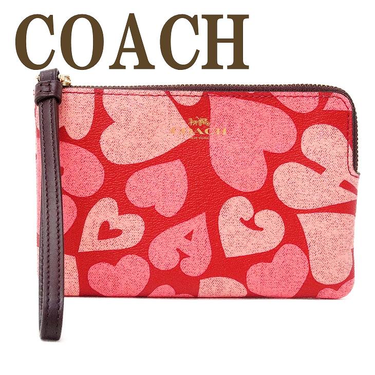 コーチ COACH ポーチ レディース クラッチバッグ ハンドポーチ 財布 iPhone ケース ハート ピンク レザー 91073IMQA3 【ネコポス】 ブランド 人気