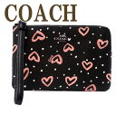 コーチ COACH ポーチ レディース クラッチバッグ ハンドポーチ 財布 iPhone ケース ハート ピンク ブラック 黒 レザー 91078SVP53 【ネコポス】 ブランド 人気