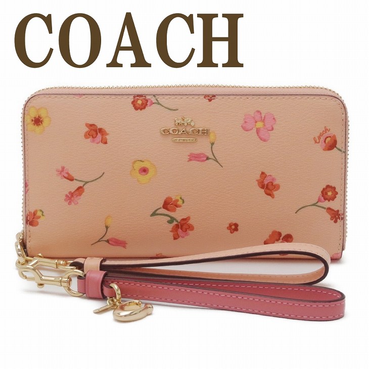 コーチ COACH 財布 レディース 長財布 花 ストラップ 限定ギフトセット ピンク C9714IMSMX ブランド 人気