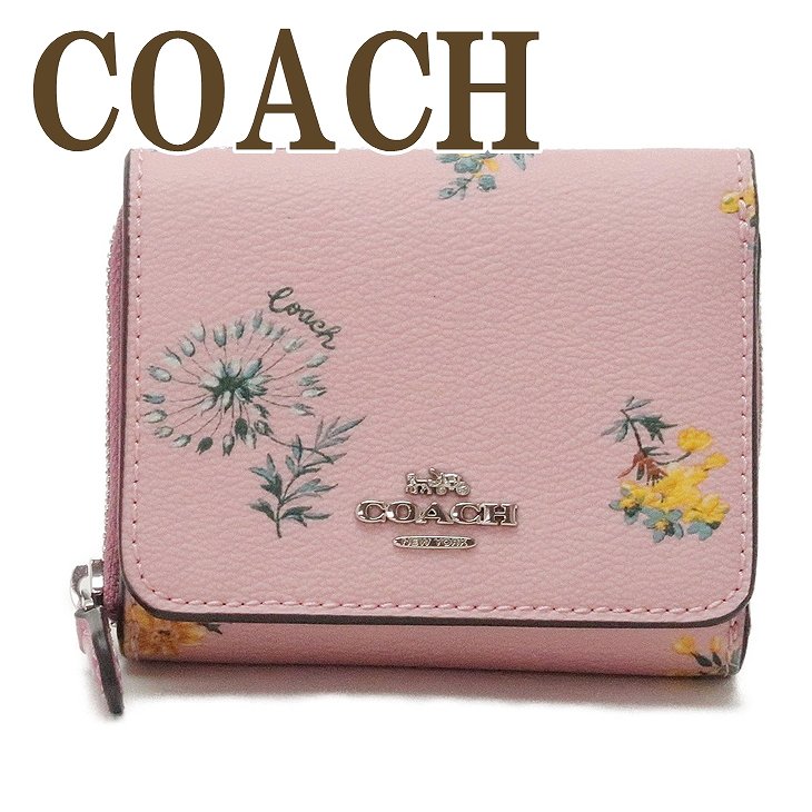 コーチ 三つ折り財布 レディース コーチ COACH 財布 レディース 三つ折り財布 レザー フローラル 花柄 ピンク 2924SVOKV ブランド 人気